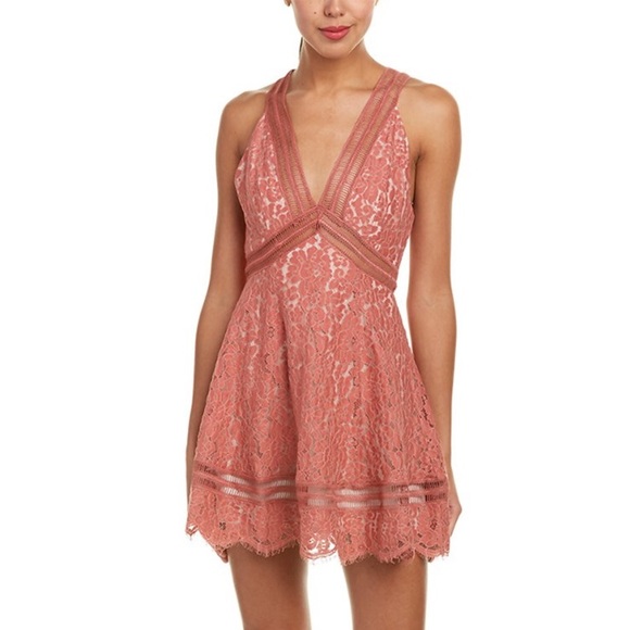 deep v fit and flare dress